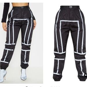 Black Reflective Women's Pants